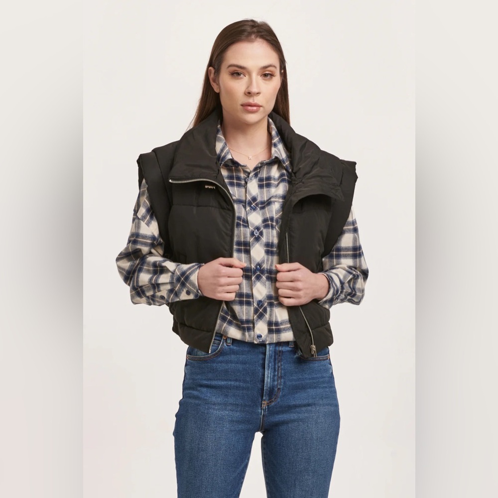 Dear John Rosalia Black Puffer Vest